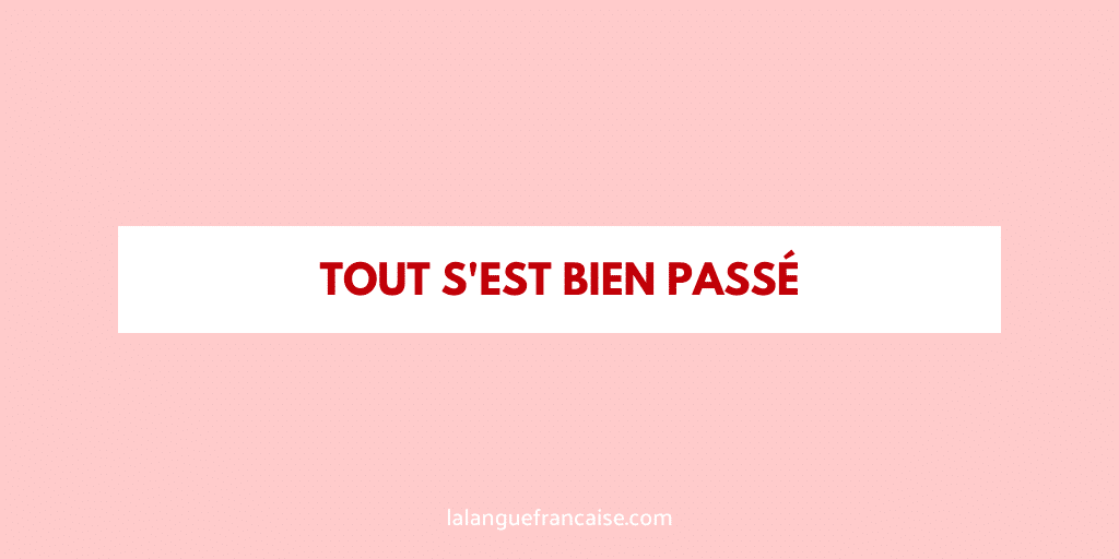 « Tout s'est bien passé » ou « tout c'est bien passé » ?