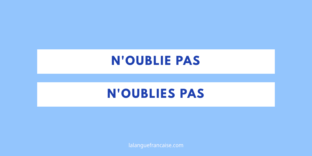 « N’oublies pas » ou « n’oublie pas » : quelle forme à l'impératif ?