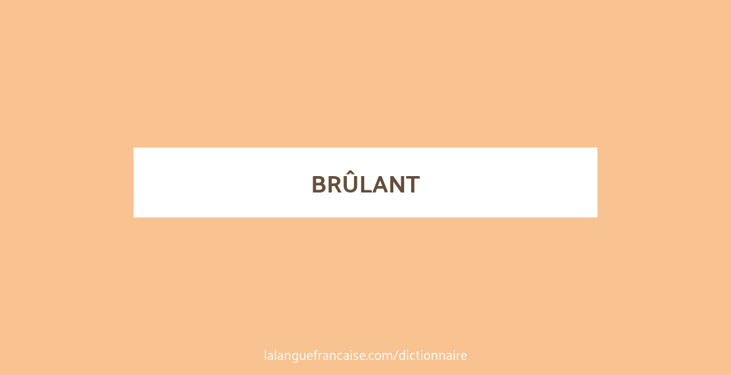 Definition De Brulant Dictionnaire Francais La Langue Francaise