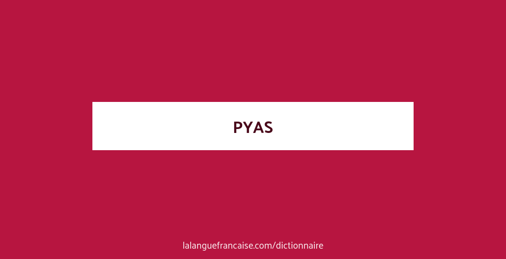 Définition de pyas | Dictionnaire français
